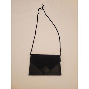 Vintage Merle Norman 80s Formal Classic Satin Black Purse Expandable NEW